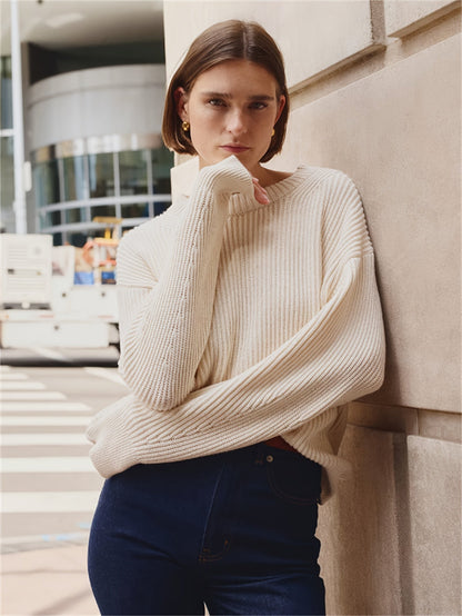 Zaida® | Wide vintage sweater with a crew neck