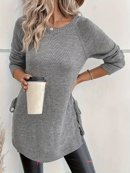 Wanda® | Everyday elegance crew neck sweater casual plain knitted