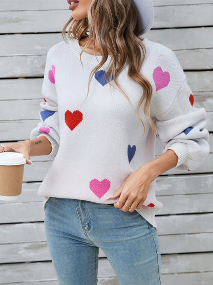 Ulla® | Heart-shaped, long-sleeved crew neck sweater