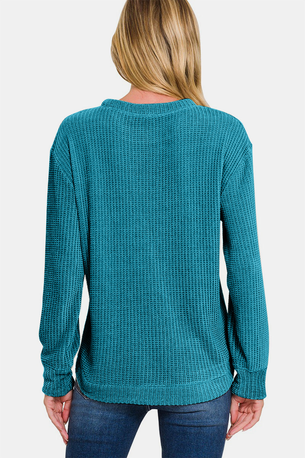 Sybille® | Chenille waffle crew neck sweater