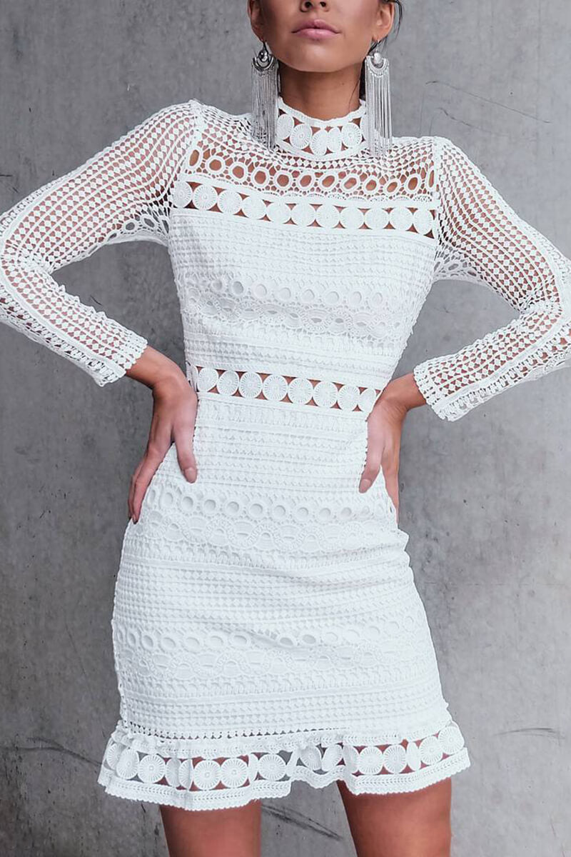 Virginia® | Figure-hugging lace dress with long sleeves