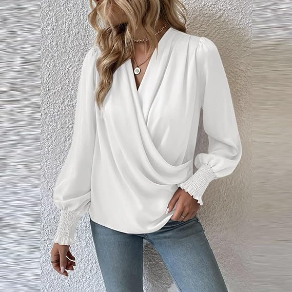 Tamsin® | Shirt with pleated puff sleeves