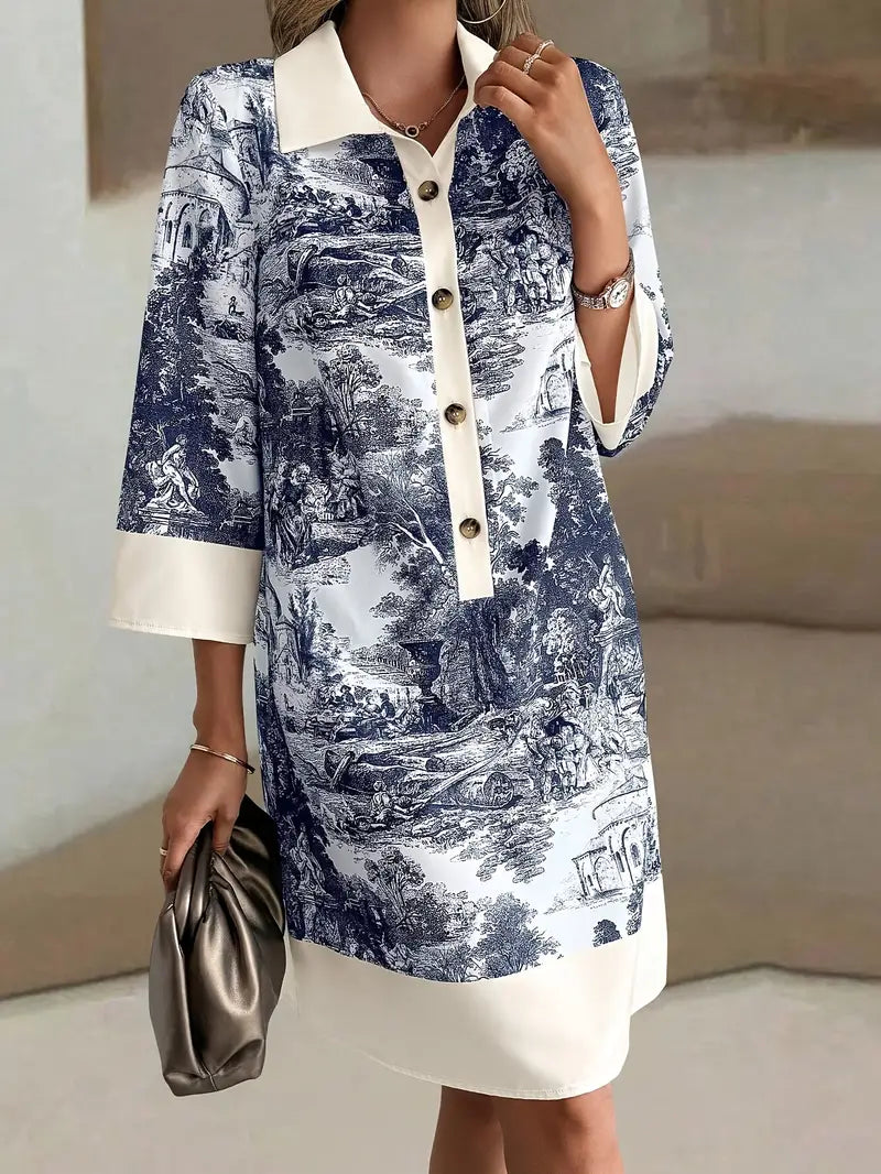 Zaida® | Elegant collared shirt dress