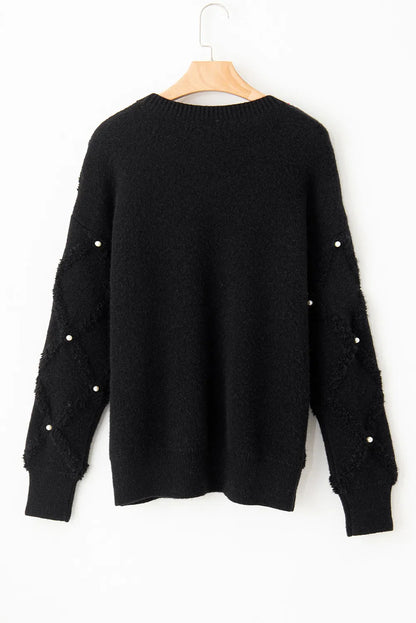 Adina® | Long sleeve crew neck sweater with pearl detail