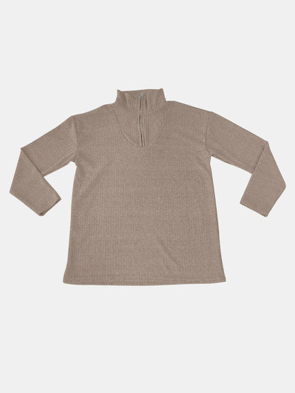 Teresa® | Full size quarter zip long sleeve top