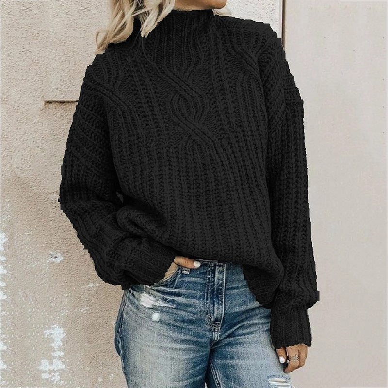 Paola® | Turtleneck sweater for women with a loose twist knit