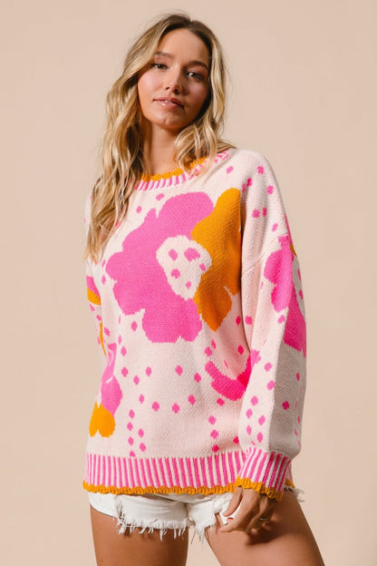 Ulla® | Contrast floral print sweater