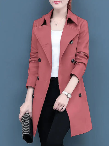 Xanthe® | Casual trench coat with double button placket