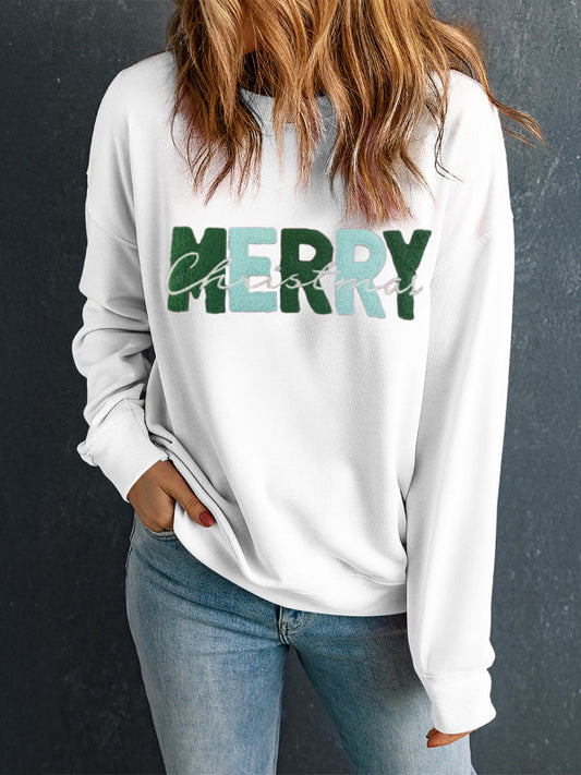 Verónica® | MERRY CHRISTMAS contrast long sleeve sweatshirt