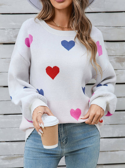 Ulla® | Heart-shaped, long-sleeved crew neck sweater