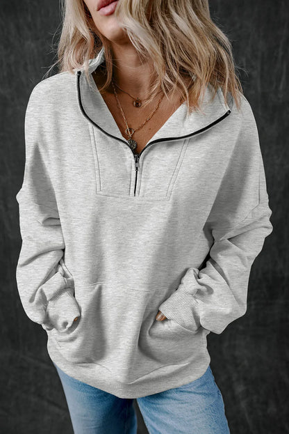 Adriana® | Long sleeve half zip sweatshirt