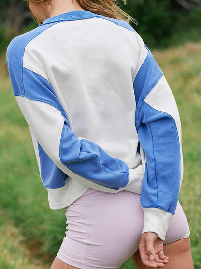 Petra® | Contrasting long-sleeved crew neck sweatshirt