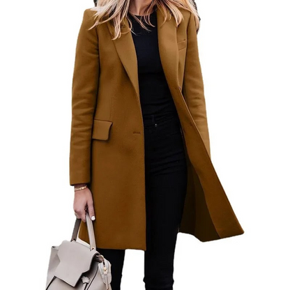 Zulema® | Elegant slim-fit coat for women with one-button closure