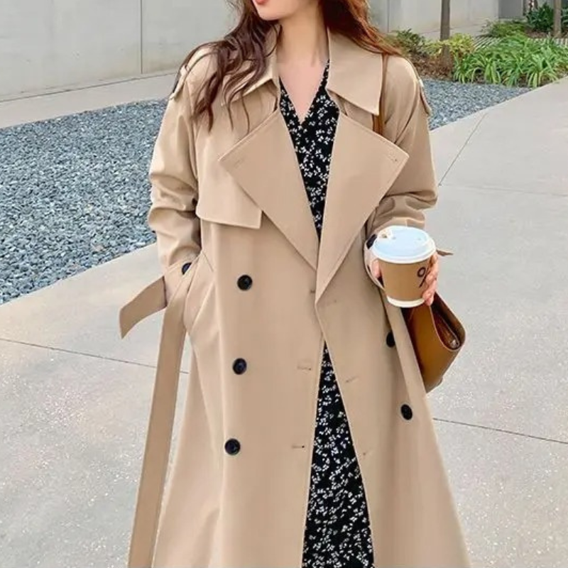 Yesica® | Oversized double breasted long coat for women