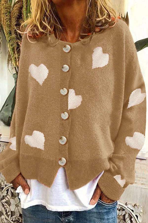 Pilar® | Heart sweater women's cardigan