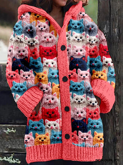 Yanet® | Colorful knitted cat cardigan