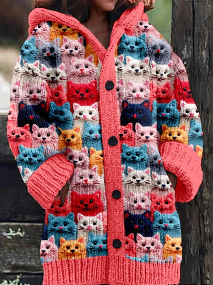 Zoe® | Colorful knitted cat cardigan