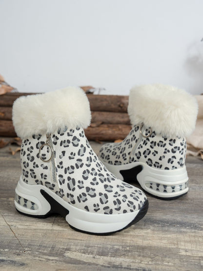 Zara® | Leopard platform boots with side zip