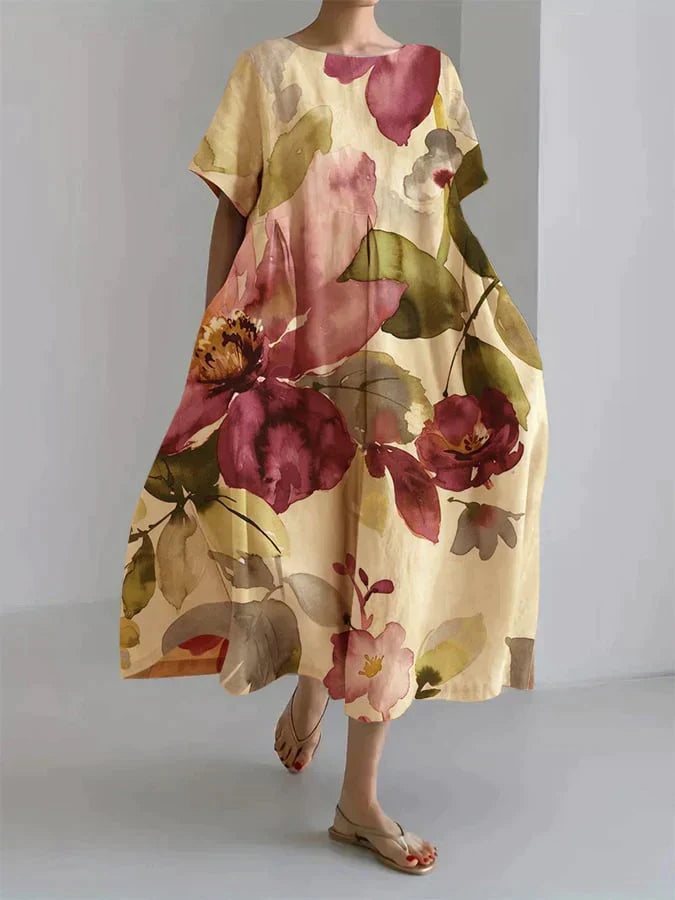 Quilla® | Loose women's dress with botanical floral print