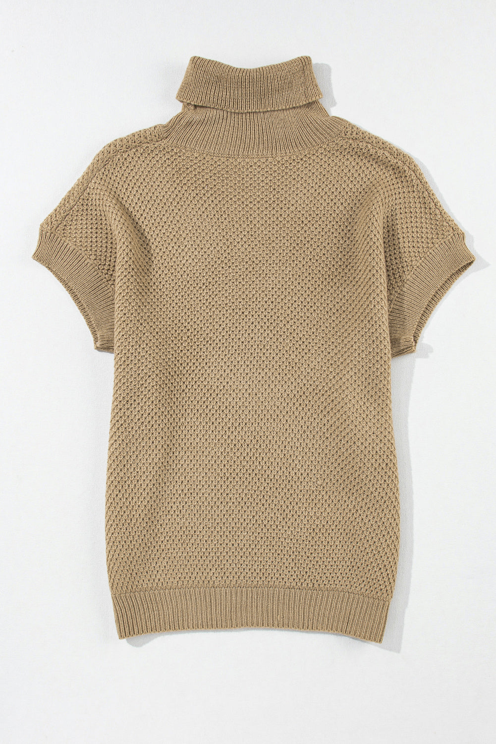 Pink® | Solid color turtleneck sweater with short sleeves