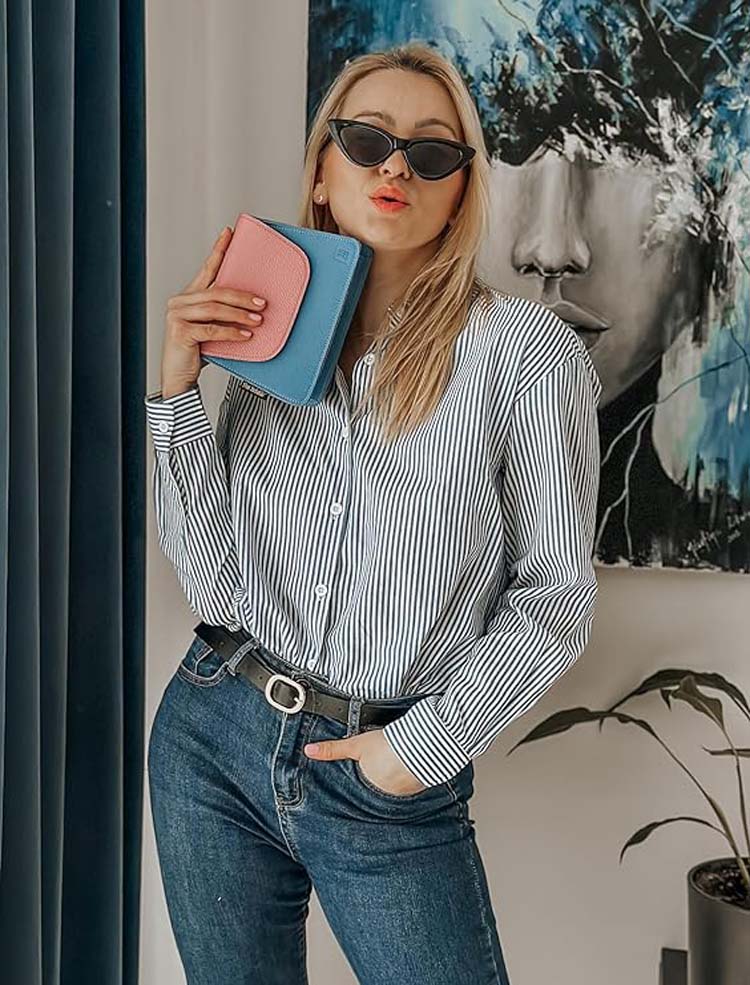 Xena® | Striped button-down shirt