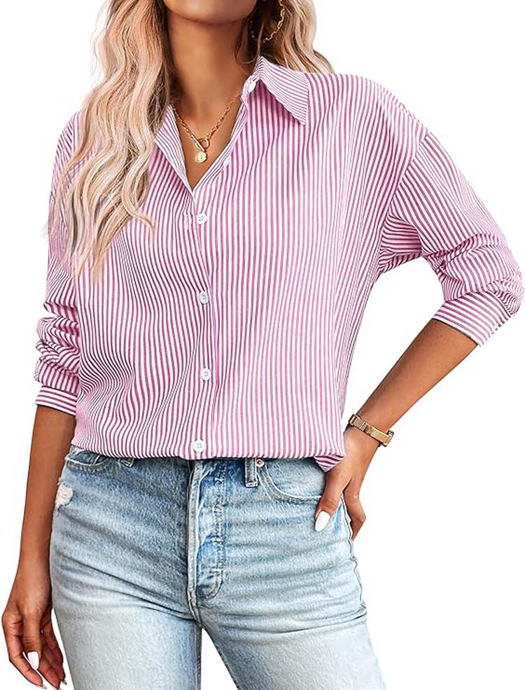 Xena® | Striped button-down shirt