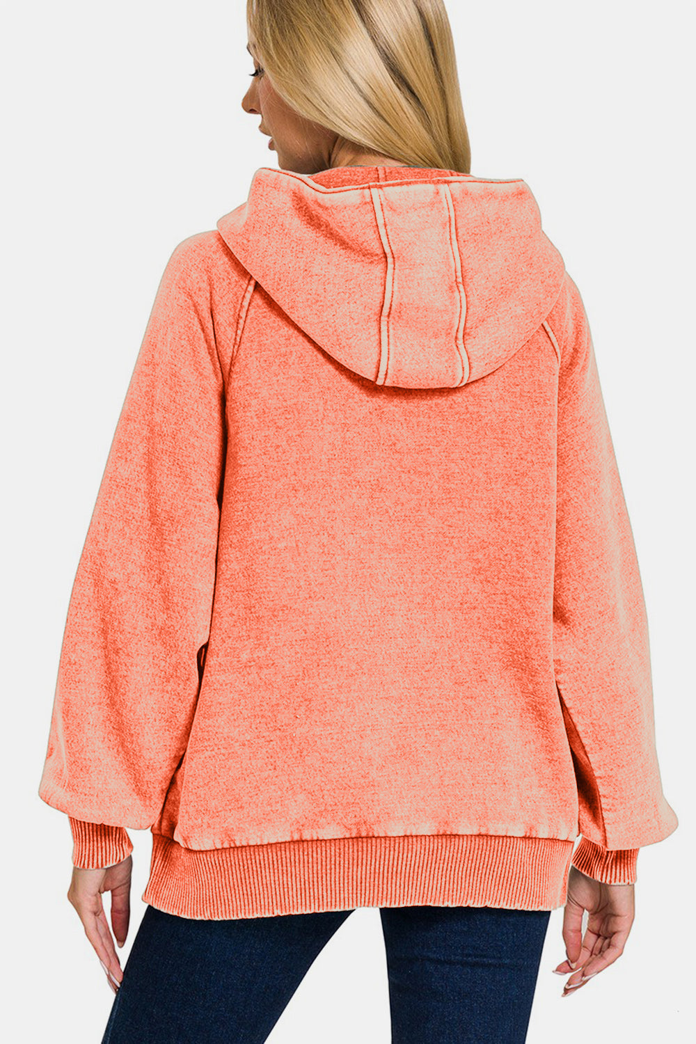 Zenaida® | Zenana Acid Wash Fleece Kangaroo Hoodie