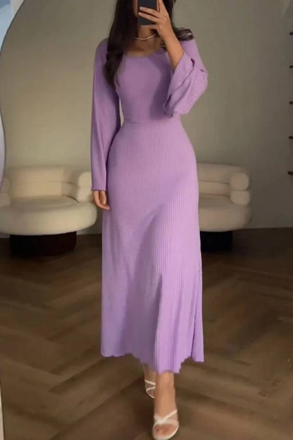 Teodora® | Elegant knitted dress with tie belt