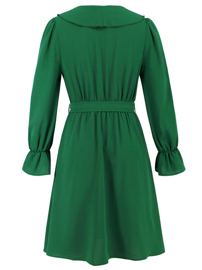 Zelda® | Ruffled dress with V-neck and flounced sleeves