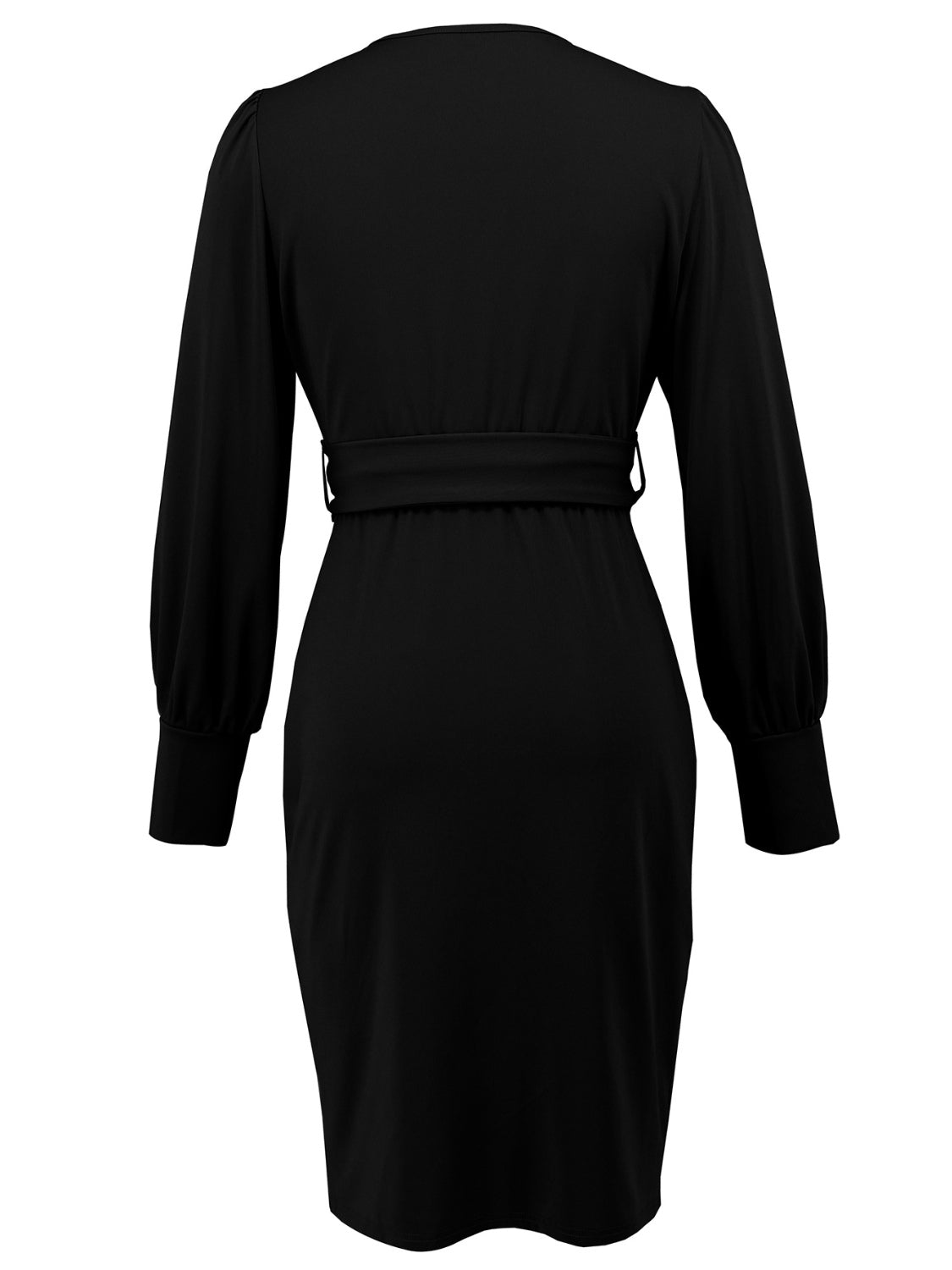 Verity® | Long-sleeved, knee-length dress with a V-neck and slit