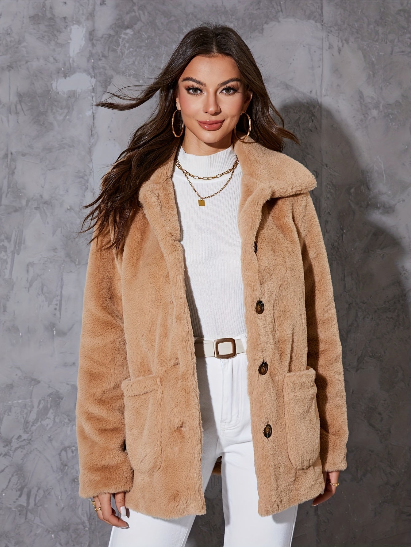 Alba® | Faux fur teddy coat