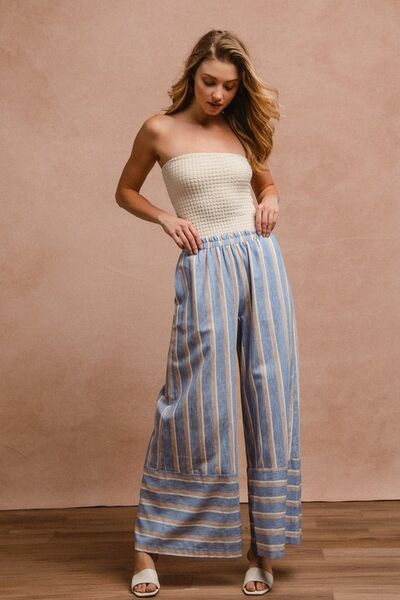 Zaida® | Striped wide leg trousers with pockets