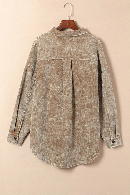 Ana Maria® | Vintage khaki oversized jacket in a distressed mineral wash