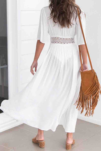 Teodora® | White maxi cover with crochet trim