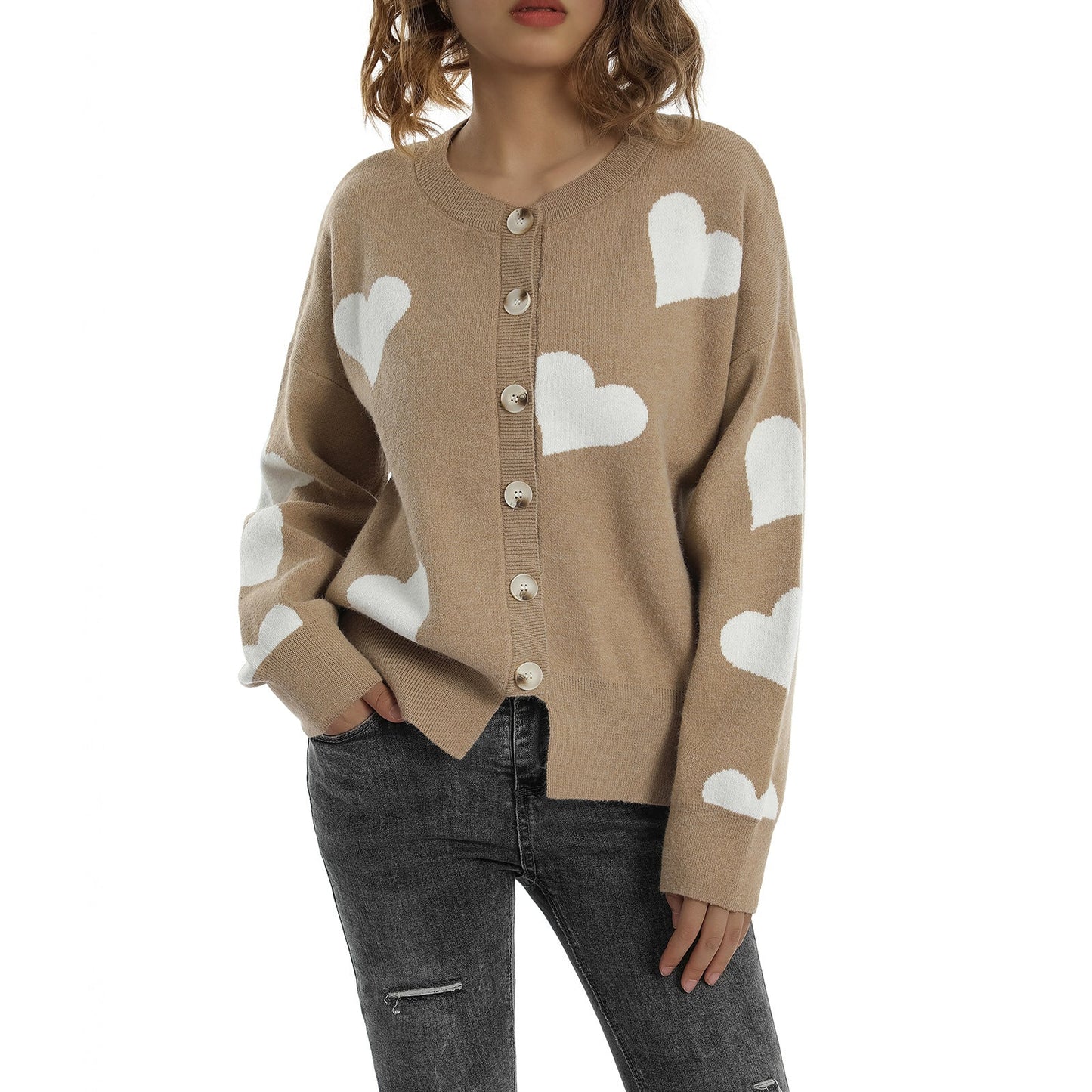 Pilar® | Heart sweater women's cardigan