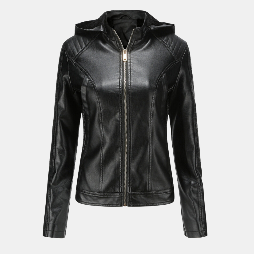 Alondra® | Women's leather jacket with hood