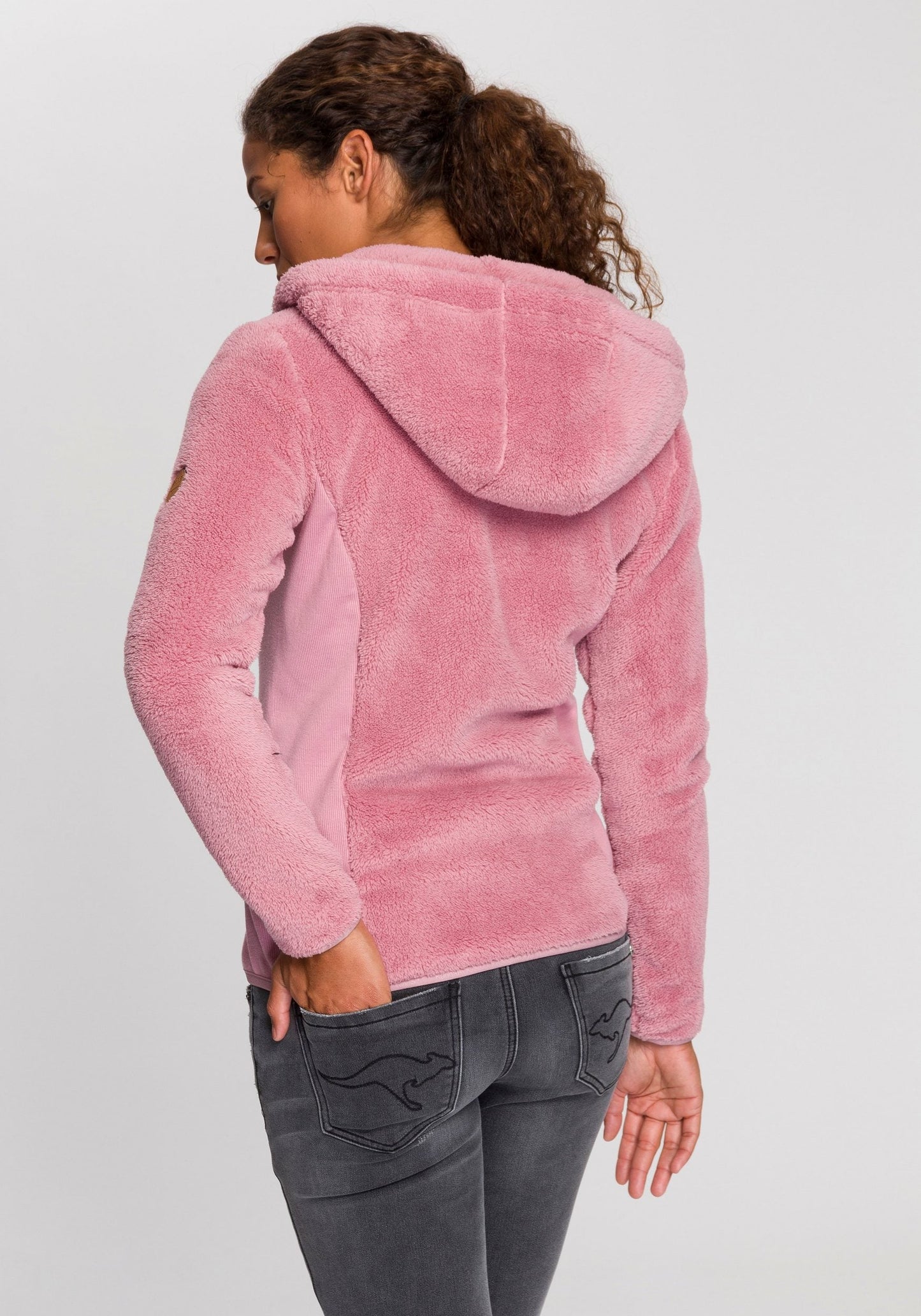 Tahlia® | Hooded plush jacket made from cozy teddy fur