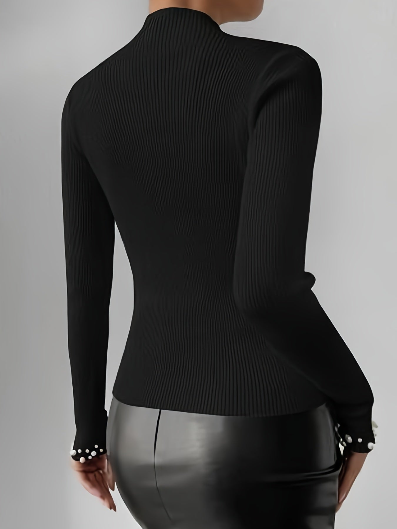 Penélope® | Turtleneck sweater with pearl decoration