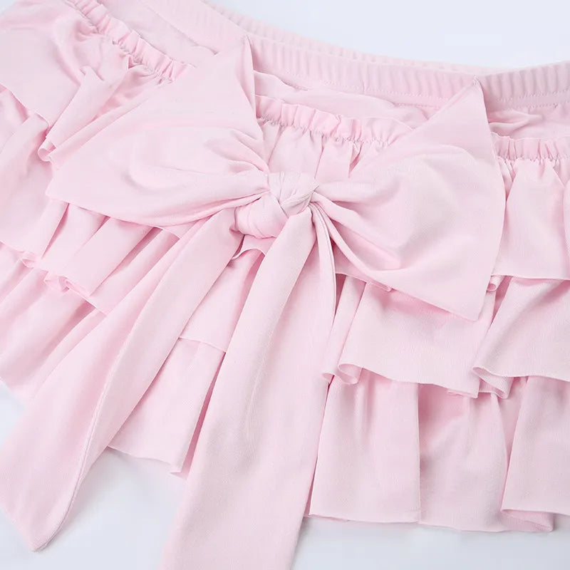 Pilar® | Mini skirt with a bow at the hip in light pink