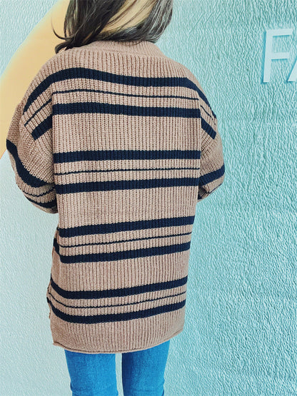 Sybille® | Striped long-sleeved sweater with a crew neck