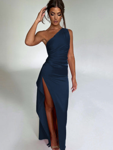 Zaida® | Backless dress with slit and one shoulder