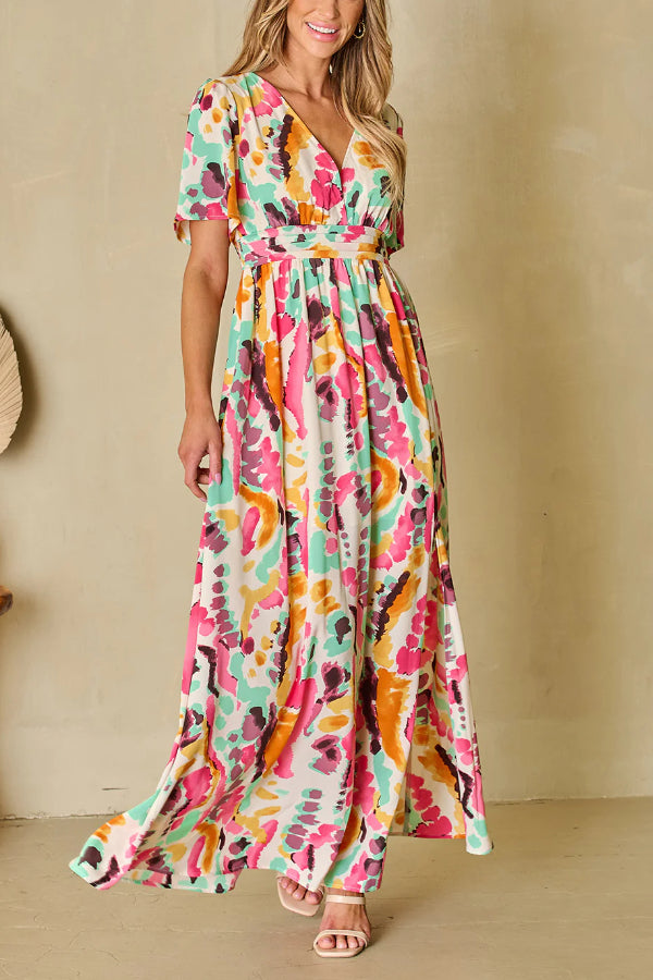 Virginia® | Maxi dress in a boho tie-dye print with a V-neck