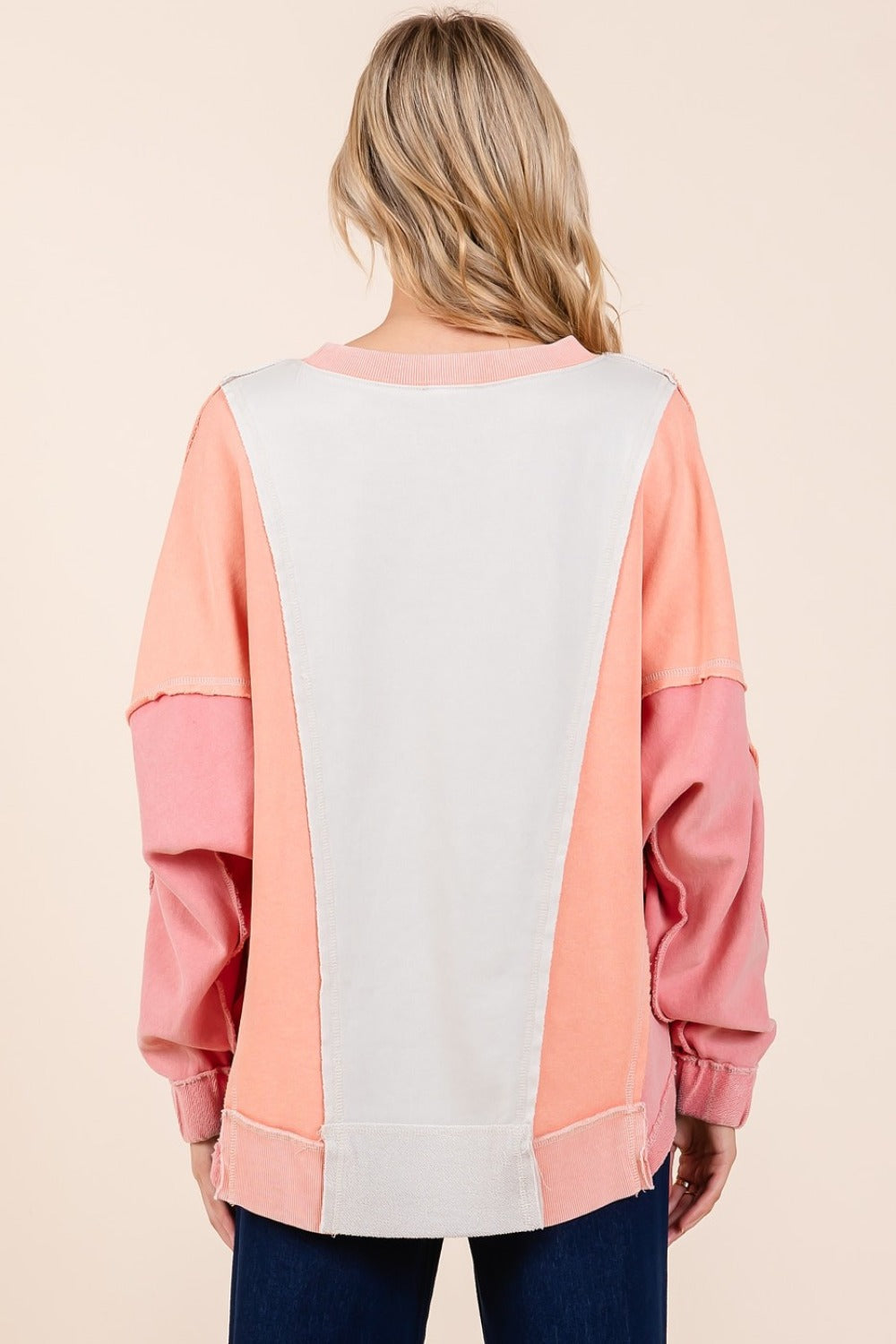 Tamara® | Mittoshop Mineral Wash Color Block Sweatshirt