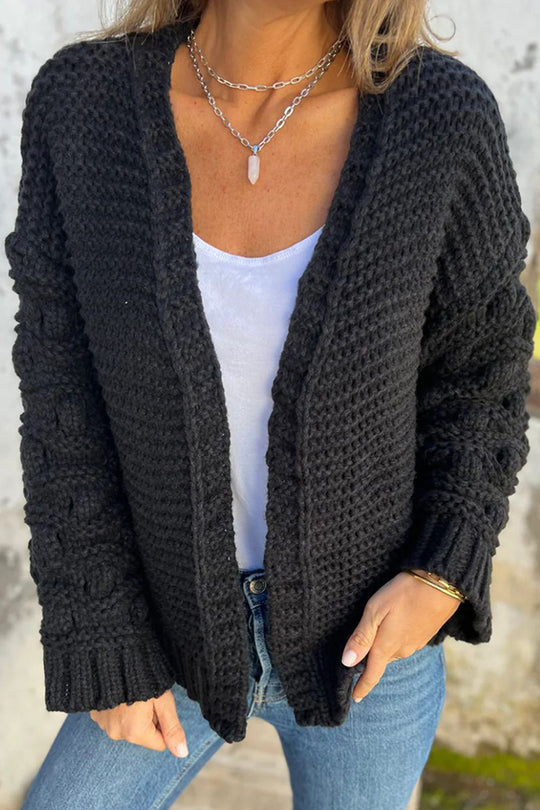 Tamara® | Fashionable solid color long sleeve V-neck cardigan