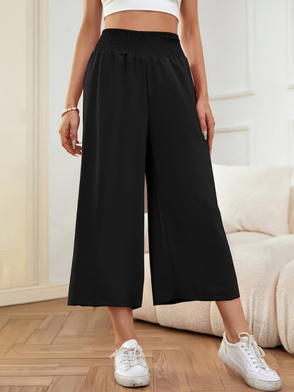 Phaedra® | Wide leg trousers with elastic waist