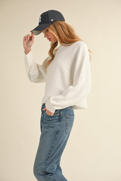 Alicia® | Short crew neck sweater with dolman sleeves from Mable