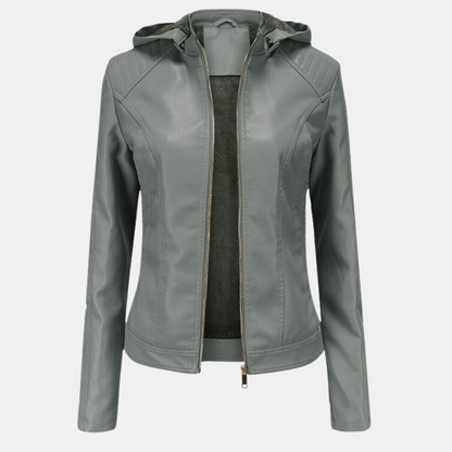 Alondra® | Women's leather jacket with hood