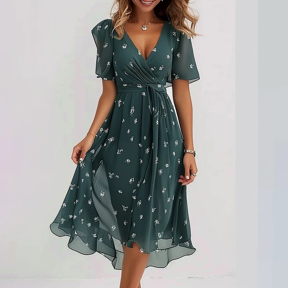 Priscilla® | Elegant short sleeve dress