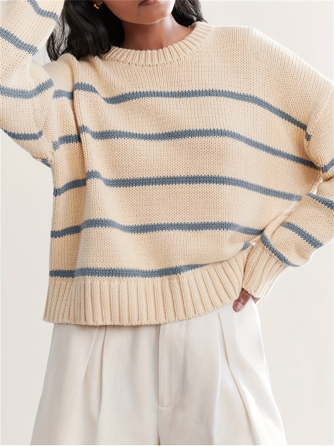 Yamel® | Striped drop shoulder sweater