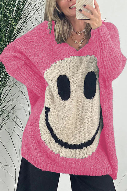 Vicky® | Confidence is everything. Long-sleeved knitted sweater with a smiley face